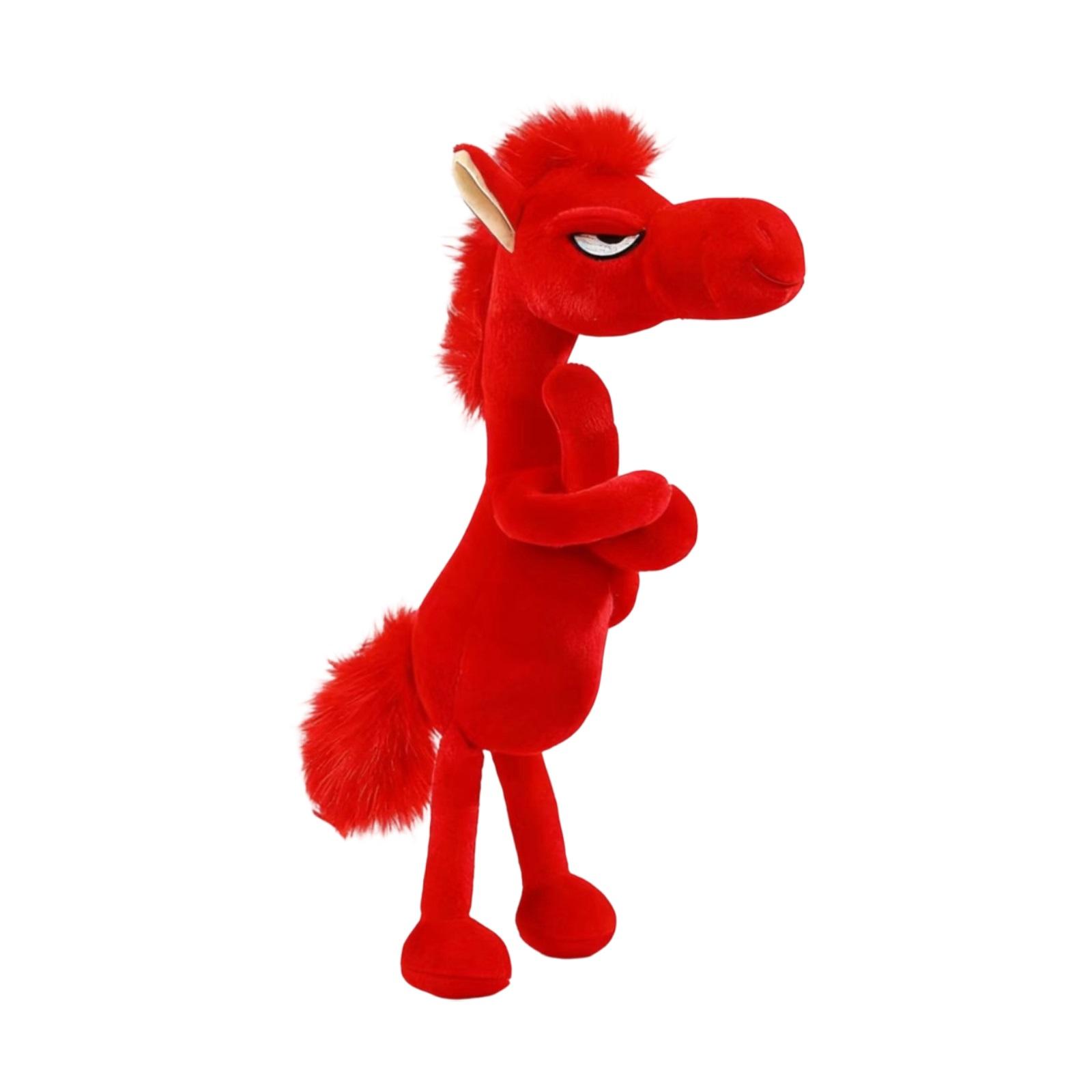 

Horse Year Mascot Plush Toy - A Cool And Aloof Horse With A Detached Expression, A Unique And Stylish Collectible Gift. One Size червоний