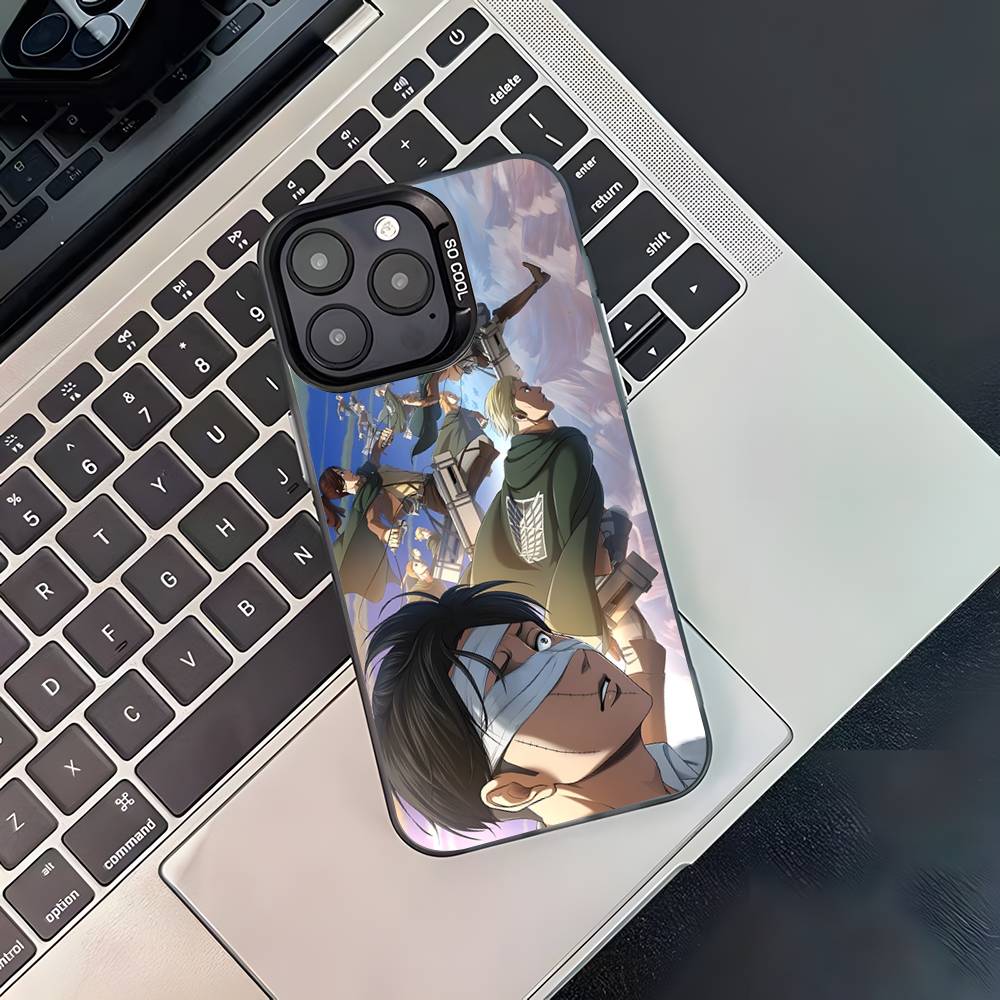 Levi Ackerman Attack On Titan Phone Case For iPhone 17,16,15,14,13,12,11,Pro,XS,Max,Plus,Mini,SE4,E Black Matte Shockproof Cover