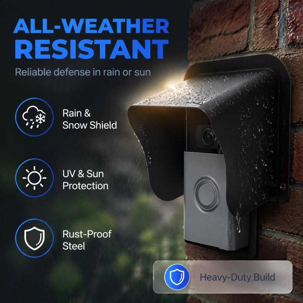 Weatherproof Doorbell Rain Cover Metal Shell Outdoor Keypad Shield Access Control System