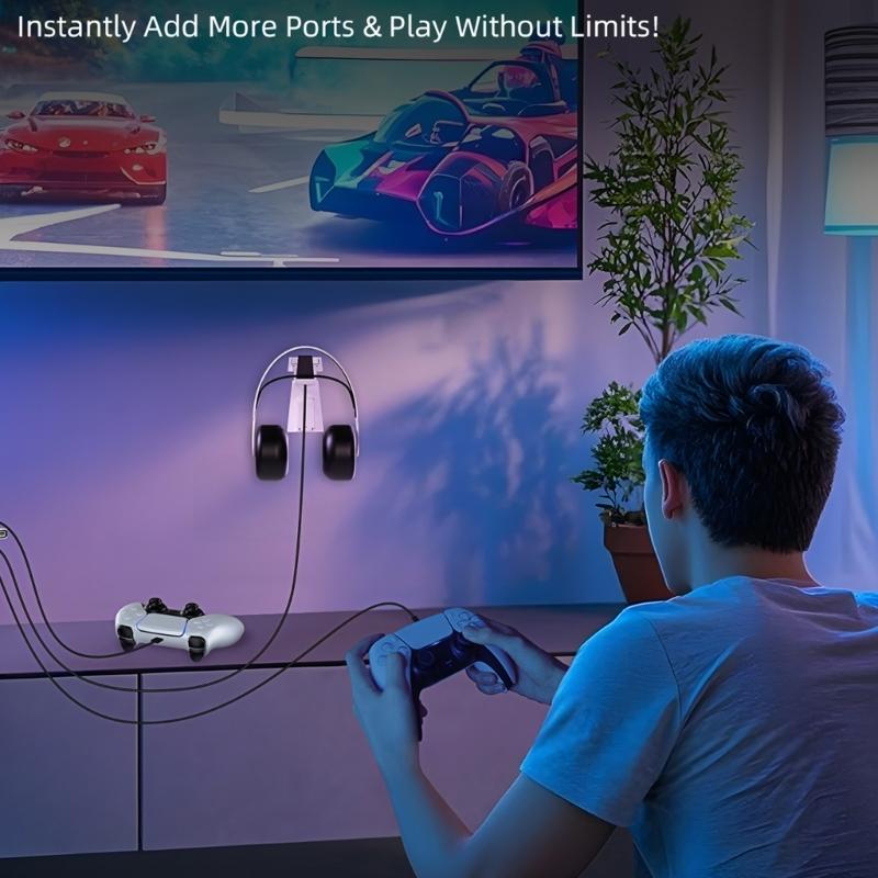 Multiple Port Expansion Hub for P5 Professional/Slim Consoles Heat Dissipation Housing Design Type C USB Hub Extender