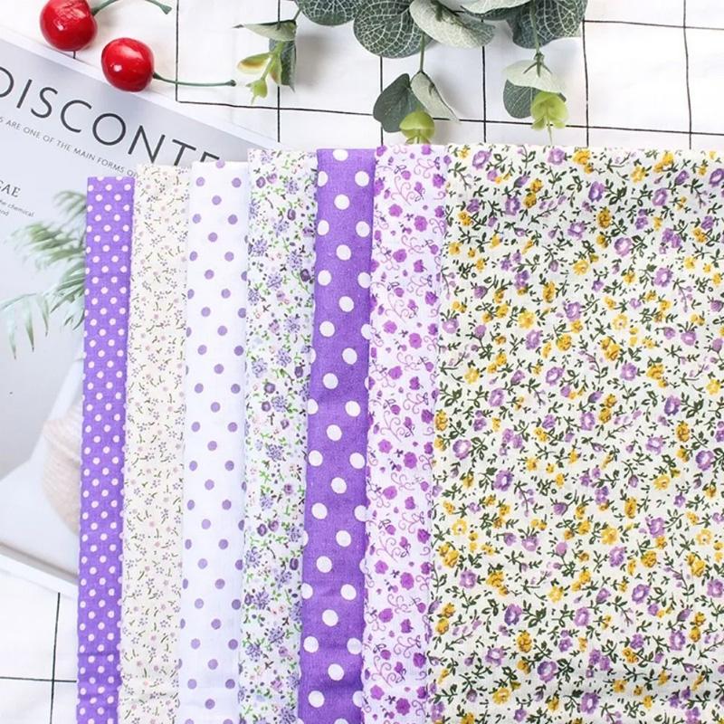 40 Pieces/Set Precuts Fabric 6.5x50CM Quilt Sewing DIY Jelly Rolls Purple Style Plain Weave Cotton Strip