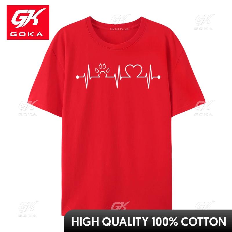 Dog Paw Heartbeat Paw Heartbeat Dog Mom Heartbeat Tees Brand Party Cotton Fabric Unisex Top TShirts Geek Tees Top Quality S