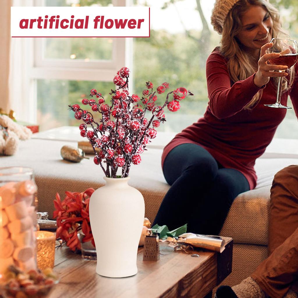 Artificial Flowers Faux Berries Fake Flower For Christmas New Year DIY Floral Art Plant Home Party Decoration