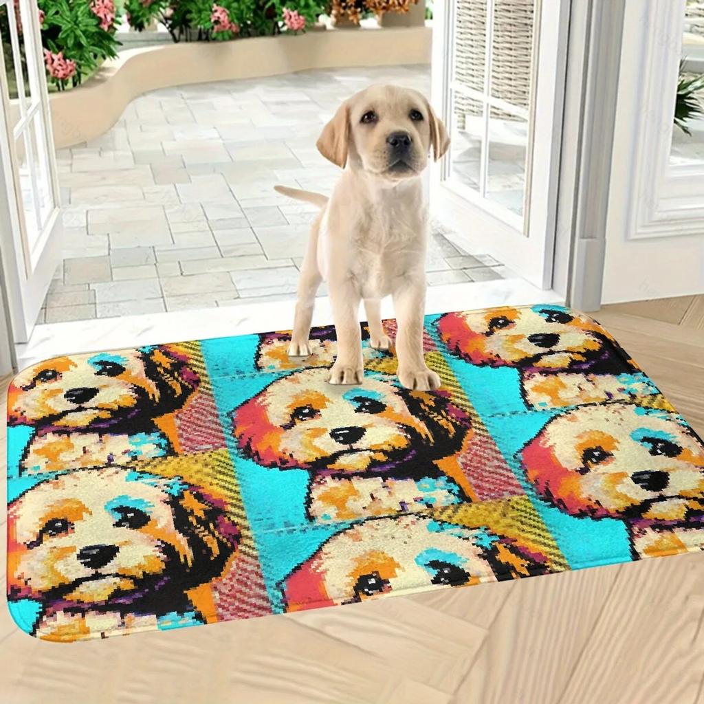 1PC Flower and Bird Pattern Door Mats Kitchen Rugs Non-Slip Pop Design Bedroom Rugs Bath Mat Carpet for Home Sink Laundry Decor