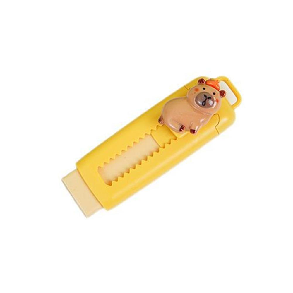 Kawaii Push Pull Capybara Eraser Soft School Supplies Clean Mess Free Stationary Office Student Rubber Eraser For Kids Gift