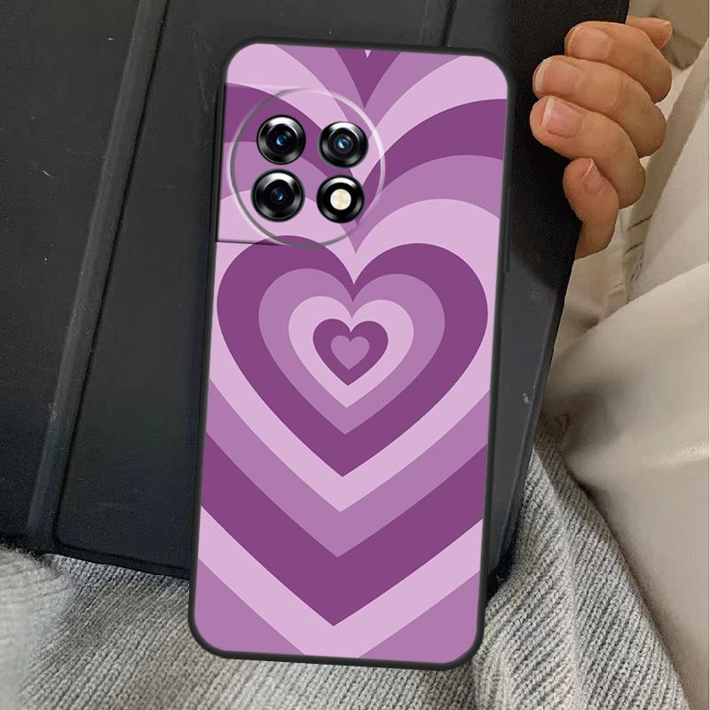 Purple Brown Pink Blue Heart Case For OnePlus 13R 12R 10R 13T 10T 8T 15 13 12 11 Nord CE 4 3 2 Lite N20 N30 Nord 5 Cover