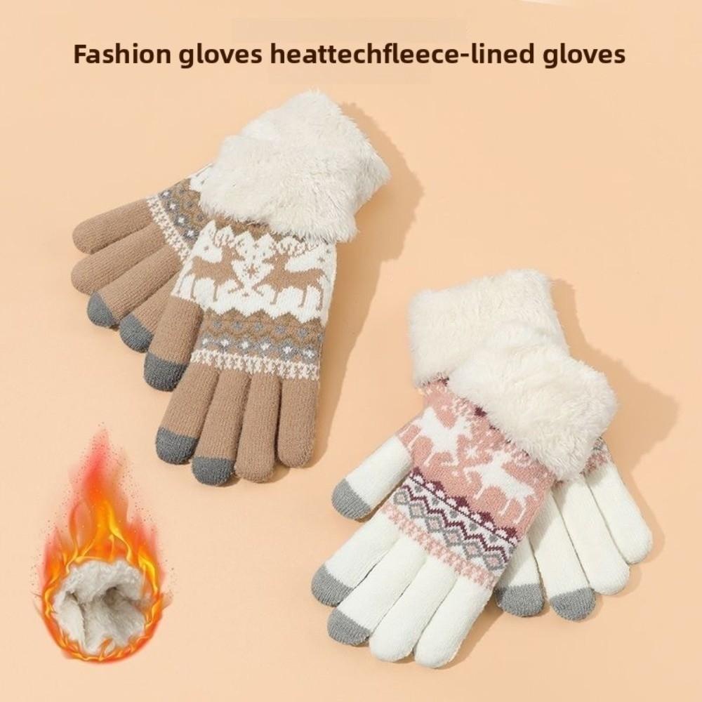 Coldproof Christmas Reindeer Gloves Warm Touch Screen Mittens New Winter Gloves  Autumn Winter