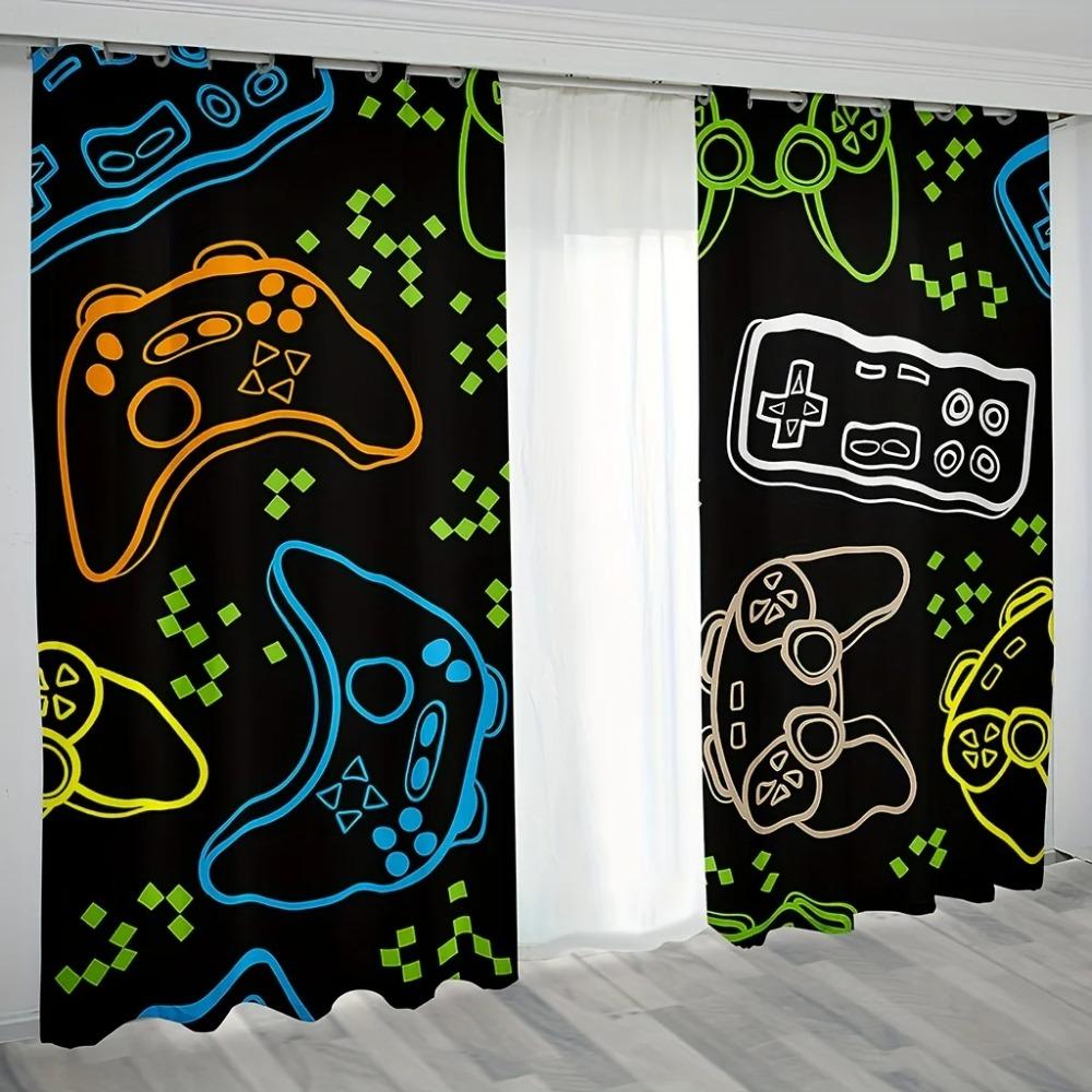 Kreslená Herní Ovladač Switch Okenní Závěsy Žaluzie Pro Obývací Pokoj Dětský Pokoj Koupelnu Kuchyň Kancelář Dveře Domácí Dekorace 2ks