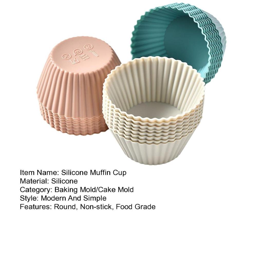 Silicone Muffin Cup Round Non-stick Food Grade BPA Free Dishwasher Safe Cake Cupcake Baking
