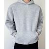 New Arrival Unisex Thick Fleece-Lined American Style Hoodie - Solid Color, Loose Fit for Autumn/Winter