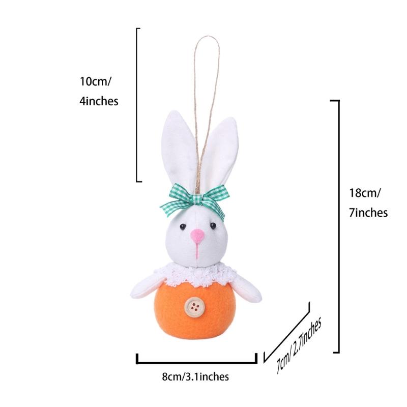 Easter Rabbit Toy Hangings Decorations For Party Supplies, Spring Plushie Doll Rabbit 6PCS