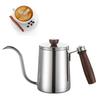 Ruční konvička na filtrovanou kávu Drip Coffee Kettle Dřevěná rukojeť Husí krk Nerezová ocel 304 Konvička Pour Over