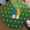Living Room Rug Minimalist Style Cute Polka-Dot Round Carpet Soft Comfortable Faux Cashmere Bedroom Floor Mat Home Decor Rugs
