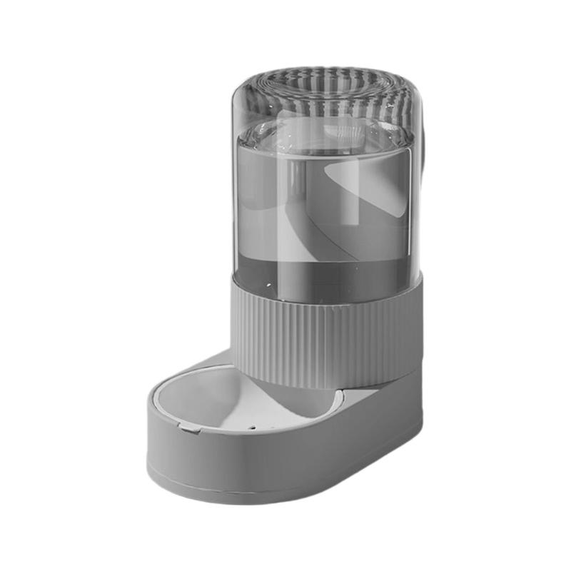 

Cats Dog Feeding Station Leak Proof Water Fountains System Detachable Dish Anti Slip Base Design сірий колір