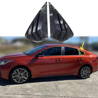 For Kia Forte K3 2019-2022 Glossy Carbon Fiber Look Side Vent Window Scoop Louver Cover Trim