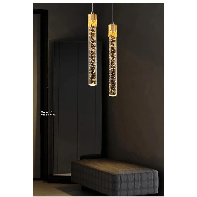 Modern Crystal Pendant Lamps Home Decor Bedside Hanging Light for Living Room  Bedroom Ceiling Chandelier Lights