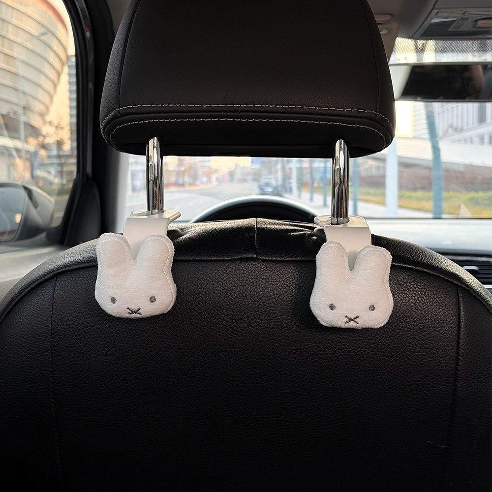 Cartoon Miffy Rabbit Car Hook Multifunctional Back Seat Hanger Auto Storage Rack Creative Car Interior Decoration Organizer Gift