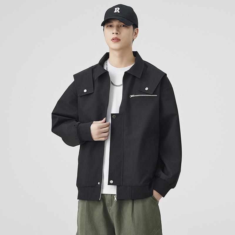 

Куртка мужская и женская на осень и зиму Новое мотоциклетное пальто Мода Джокер Хай-стрит Свободное повседневное пальто. 3XL