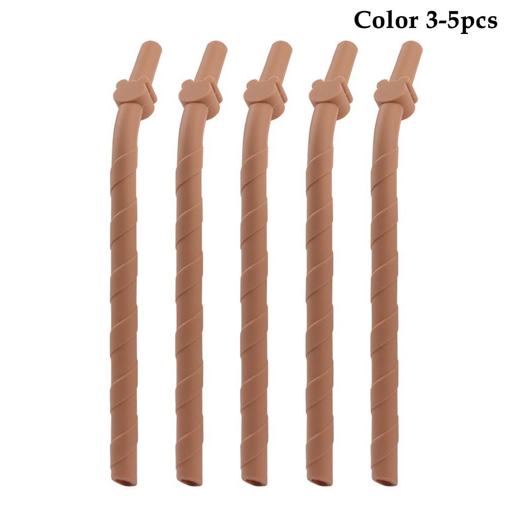

5Pcs 15.5cm Short Silicone Straws Food Grade Reusable Straws Bent Straws Children s Milk Tea 5Pcs Color 3