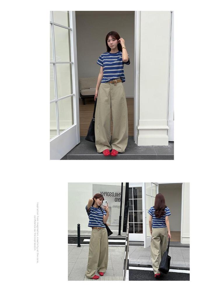 2026 Spring Women's Korean Style Wide-Leg Casual Pants - Loose Slimming, Thirteen Line Design