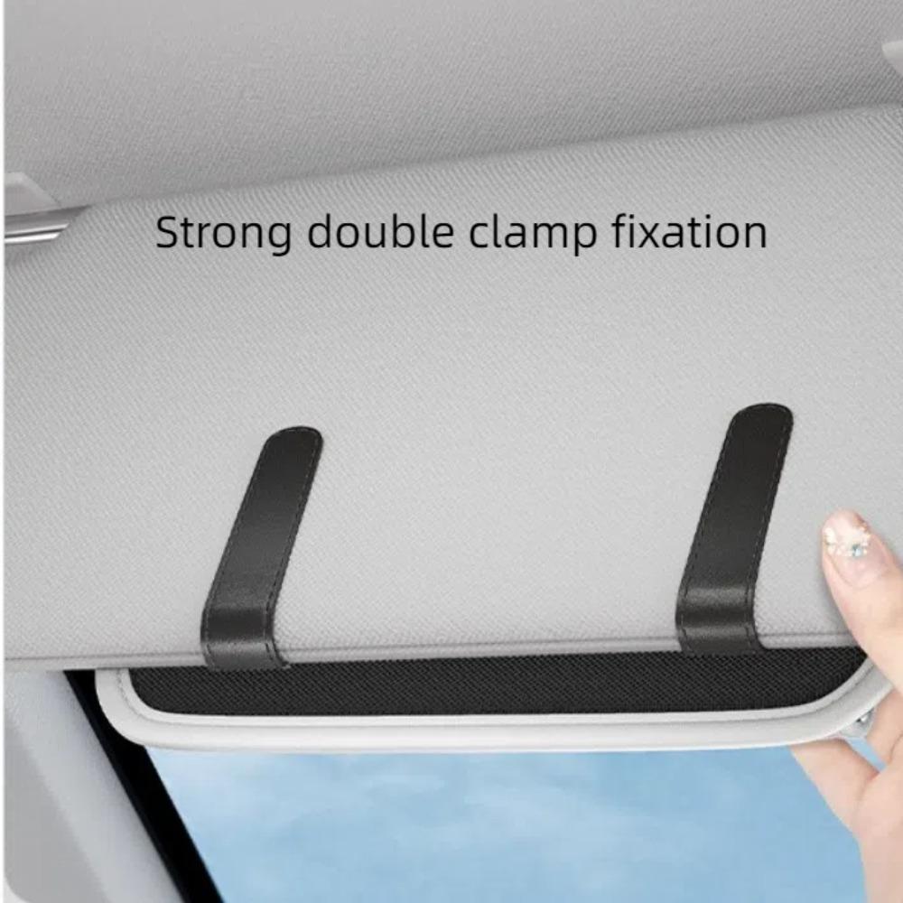 Leather Car Glasses Case Multifunctional Sun Visor Clip Organizer Sunglasses Storage Box  Card