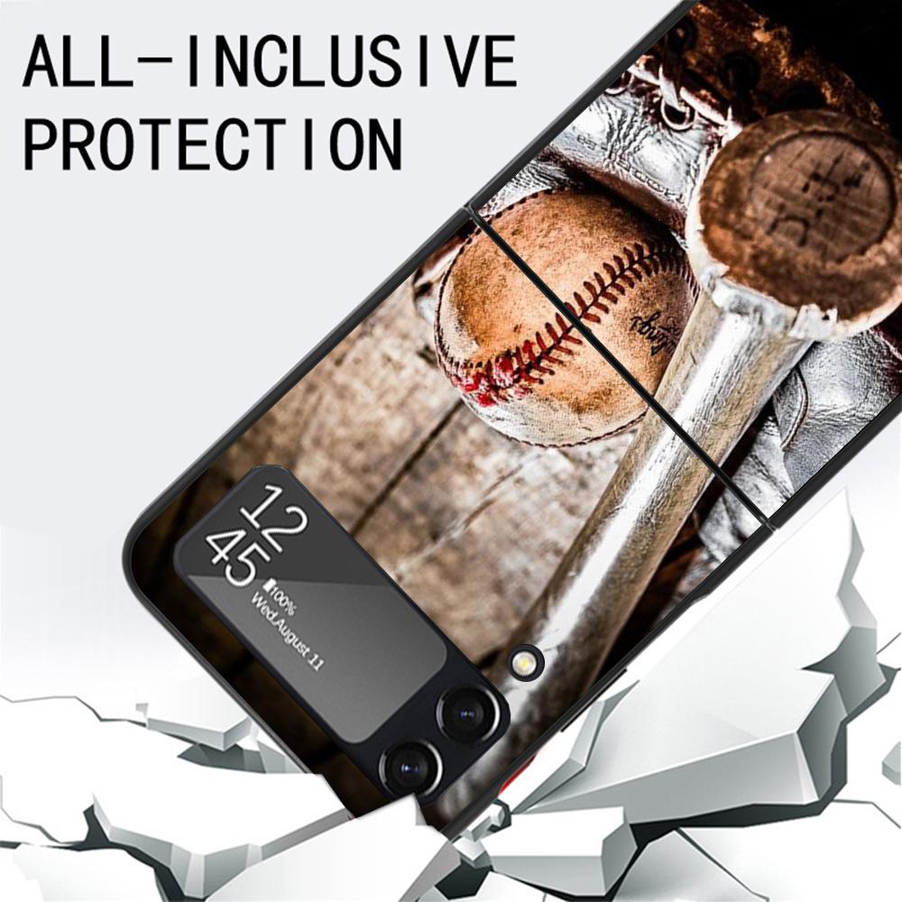 Baseball Sport Case For Samsung Galaxy Z Flip 7 6 5 4 3 Z Flip7 Flip6 Flip5 Flip4 5G Phone Cover Flip3 Folding Coque