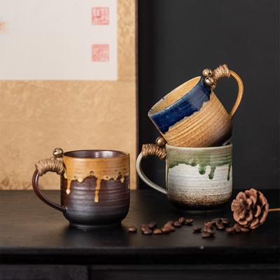 Home Silence Wind Retro Ceramic Cup Irregular Special-Shaped Coarse Pottery Water Cup High Value Coffee Cup