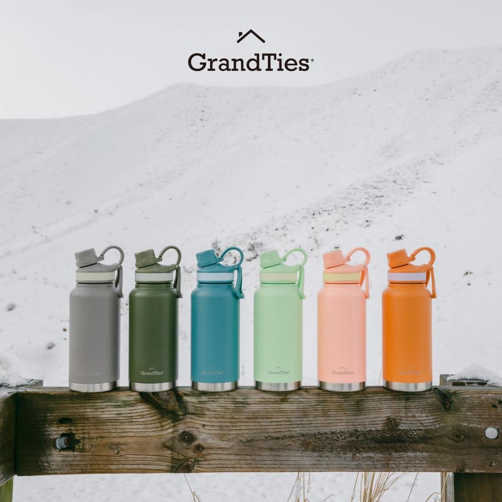 GRANDTIES Premium Vacuum Insulated Stainless Steel Wide Mouth Water Bottle, 946ml, Available In 9 Colors, Includes Two Lids & Easy-to-Clean Large