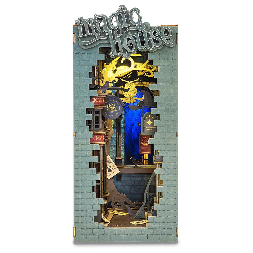 Robotime Rolife Дропшиппинг Игрушки 3D Деревянные Пазлы TGB03 Волшебный Дом Книжная Полка DIY Миниатюрный Дом