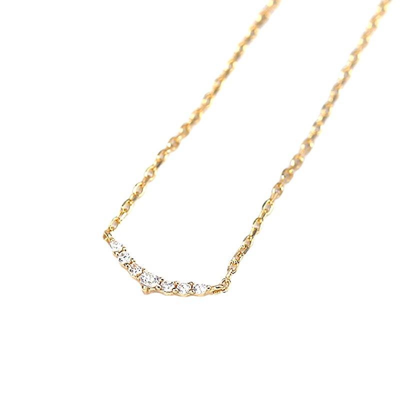 Luxury Smile Zircon Charm Necklace, 925 Sterling Silver Plated 14K Gold Chain Choker