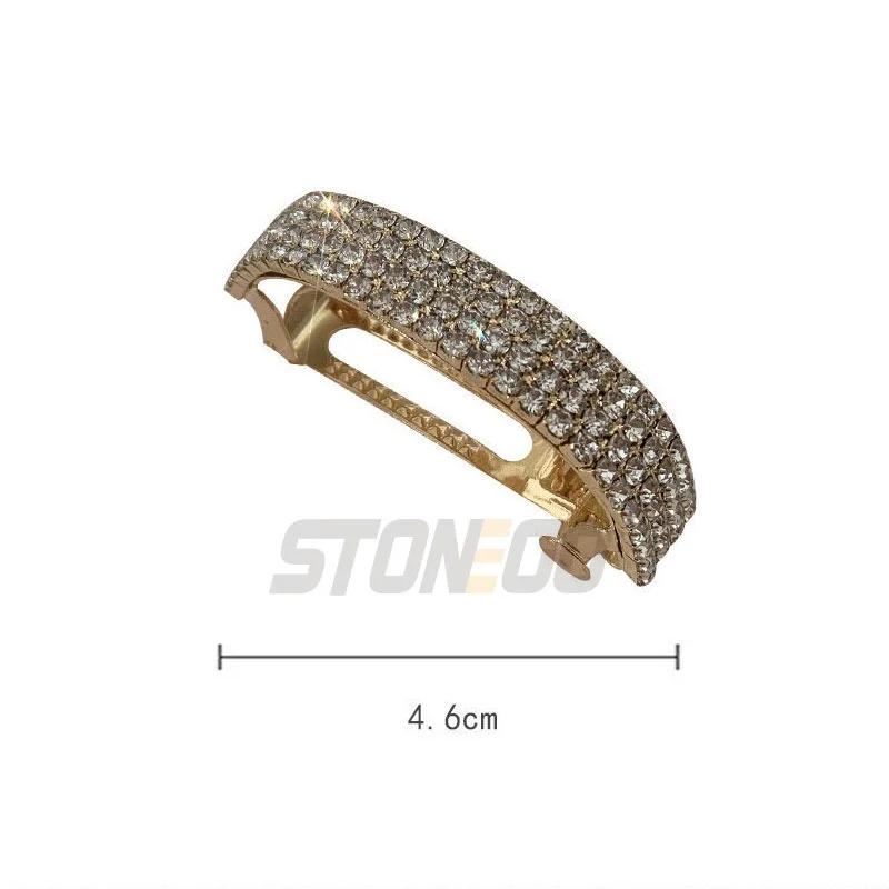 Exquisite Diamond Hairpin Elegant Temperament Clip Stylish Ponytail Buckle Fashion Headpiece for Women