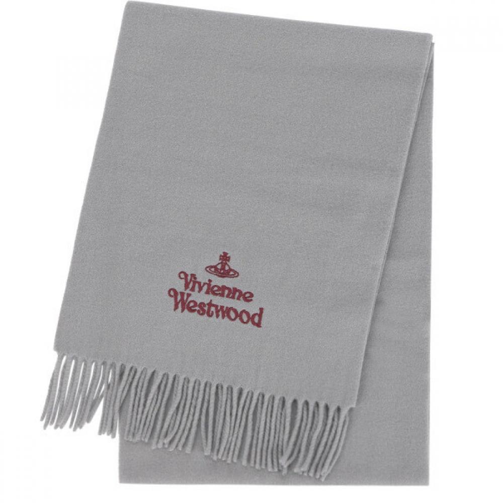 Vivienne Westwood Logo Wool Scarf 81030007 W00q7 P403 light gray
