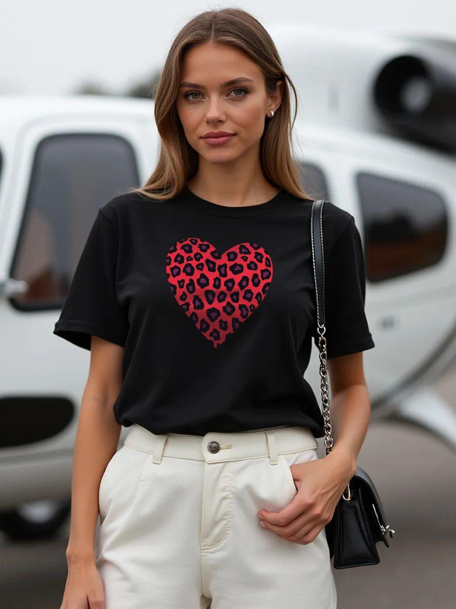 Fashionable long oversized printed T‑shirt L