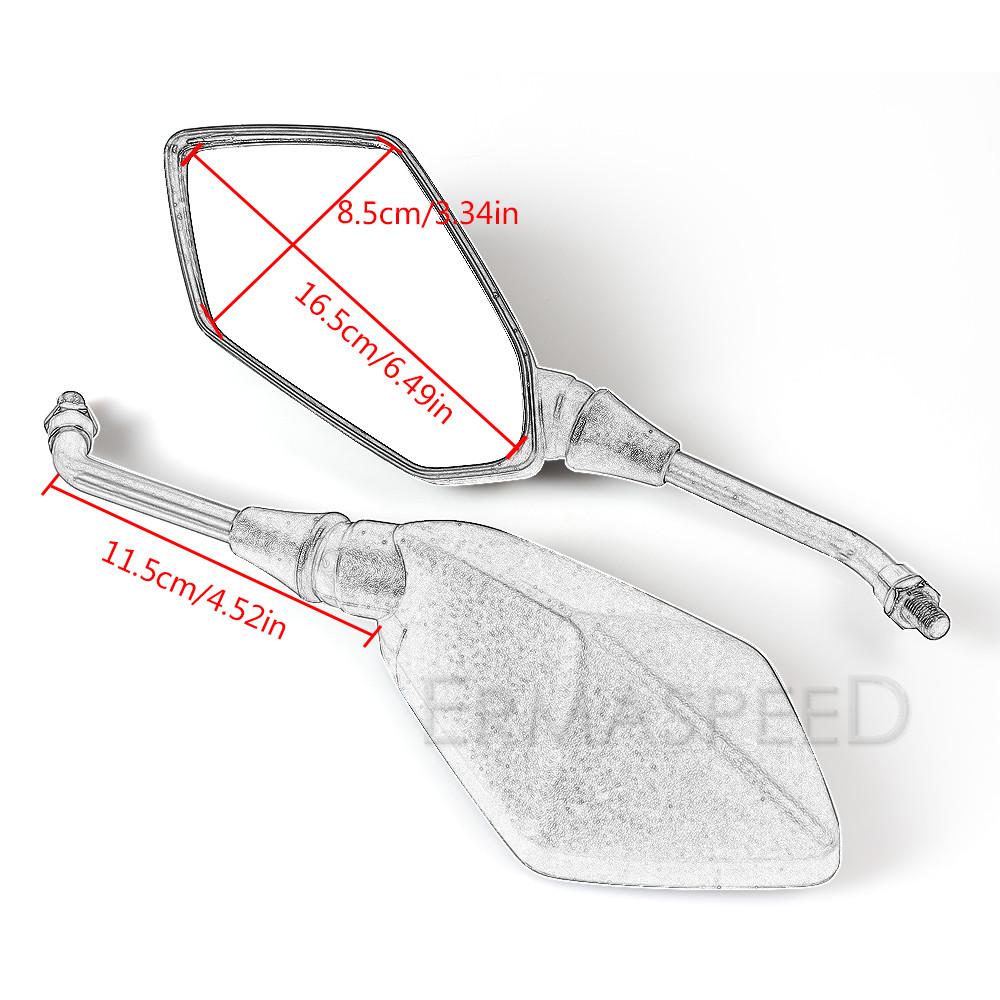 Univerzální 8mm 10mm zpětná zrcátka Motocykl uhlíková vlákna černá ABS plast Zpětná zrcátka Boční zrcátka