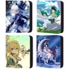 400/900 pièces Genshin Impact Album de Cartes Livre Dossier 4/9 Emplacements pour Cartes Collections Fermeture Éclair Double Poche Fermeture Éclair Porte-Classeur de Cartes