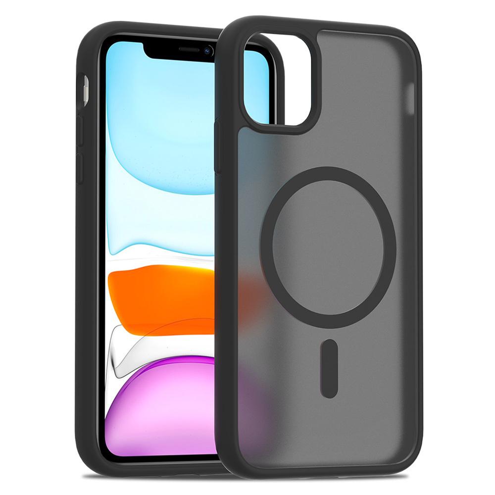 

For iPhone 11/XR Case Compatible with MagSafe TPU Frame Acrylic Back Phone Cover Skin Touch A