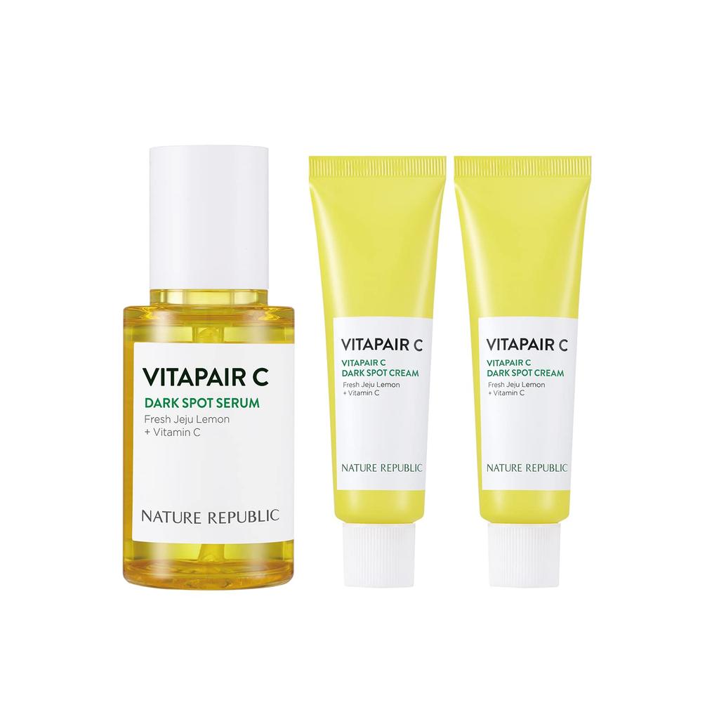 REPUBLIC Pair C Intensive Serum 10mL x Best for Beautiful Tone Spot Dullness Korean Vita Vitamin Green Lemon NATURE OFFICIALVita (45mL + 2) Skin,