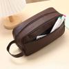 PU Toiletry Storage Bag Lychee Pattern Pouch for Make Up Kit Man's Cosmetic Bag  Toiletry Case