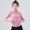 Damen Yoga Jacke mit durchgehendem Reißverschluss und langen Ärmeln