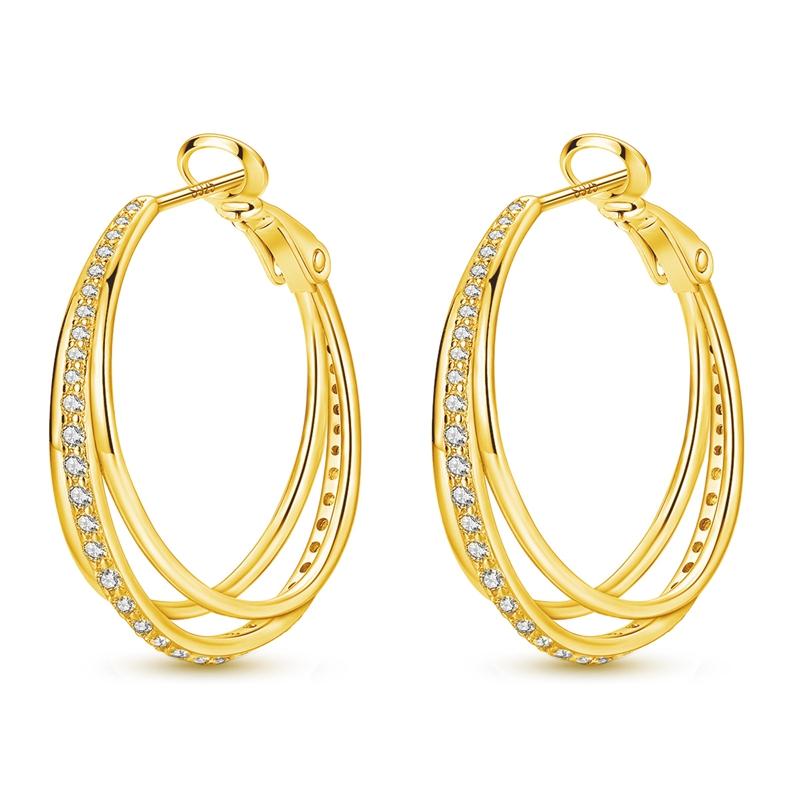 New 925 Silver Hoops Earrings For Woman Starlight Crystal Hoop Coil Earrings Eardrop With Zircon Fashion Jewelry Girls