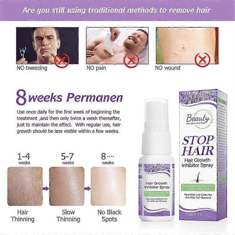 2X Permanent Hair Growth Inhibitor Spray for Men & Women, Painless Hair Removal, Long-Lasting Results, Safe for Sensitive Areas
