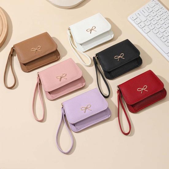 Damen Clutch Geldbörse Mini Geldbörse mit Reißverschluss Münzfach Ausweisfenster Schlanker Kreditkartenhalter Geldbörse für Damen Mädchen