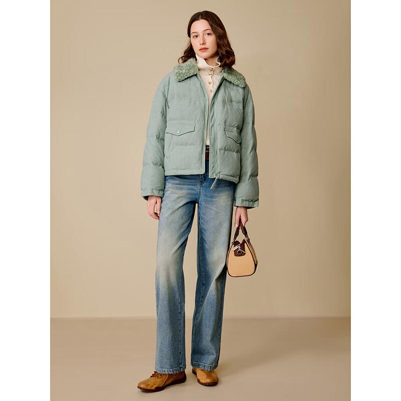 INMAN Women's Pure Cotton High-Waist Straight Jeans