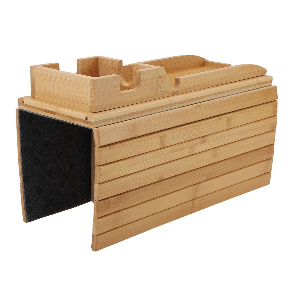 Sofa Arm Tray Wood Double Use Removable Foldable Couch Armrest Table for Drinks Snacks