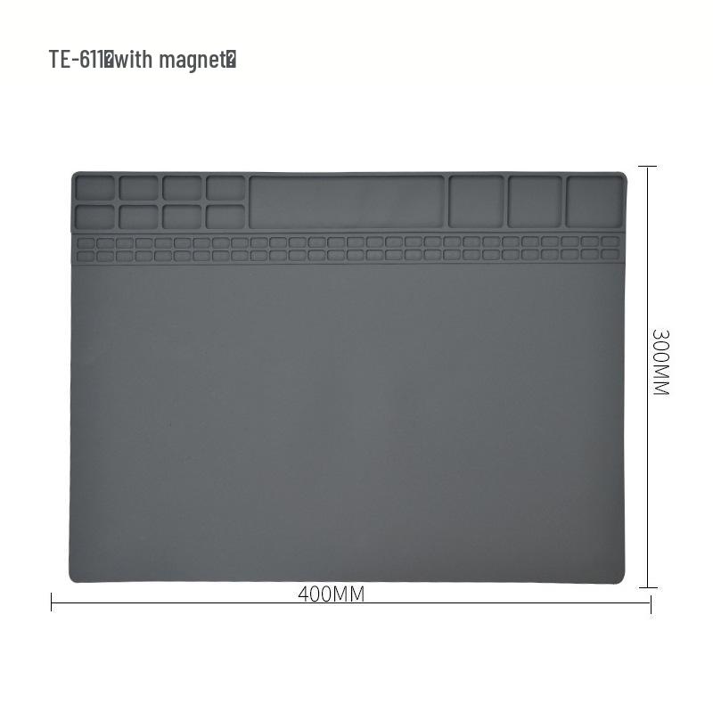 Heat-Resistant Magnetic Silicone Repair Mat for Electronics with Screw Holders and Soldering Stations
