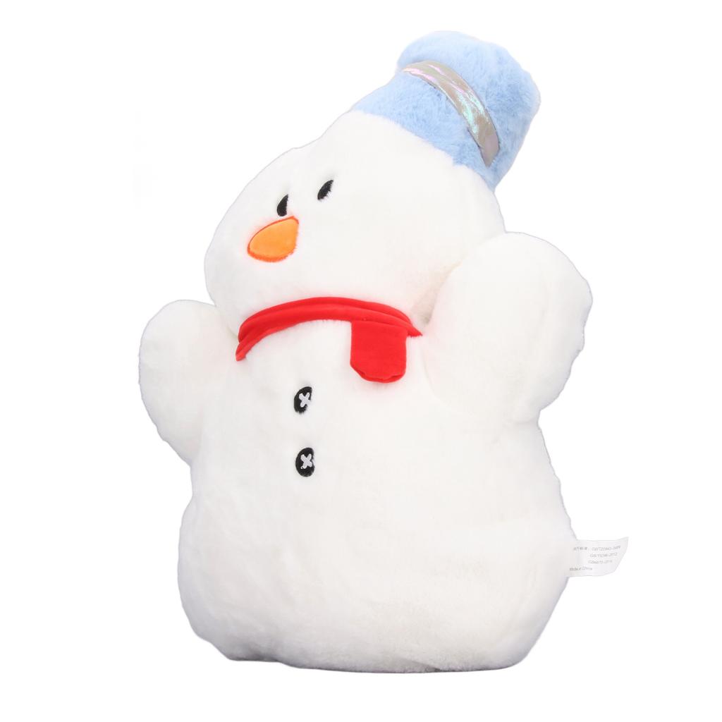 Snowman Plush Toy Soft Skin Friendly Washable Stuffed Snowman Doll Pillow Cushion for Christmas