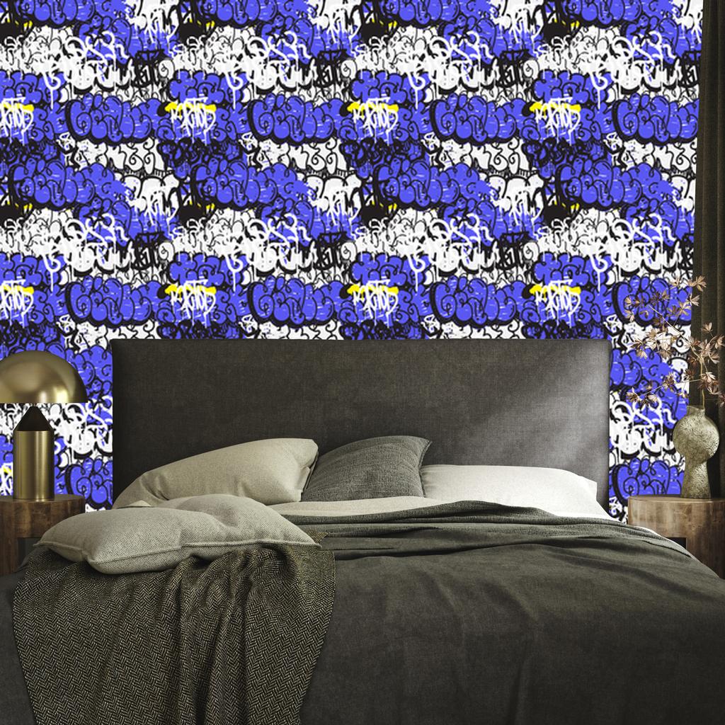 Graffiti wallpaper with elements for living room and bedroom 50x1000