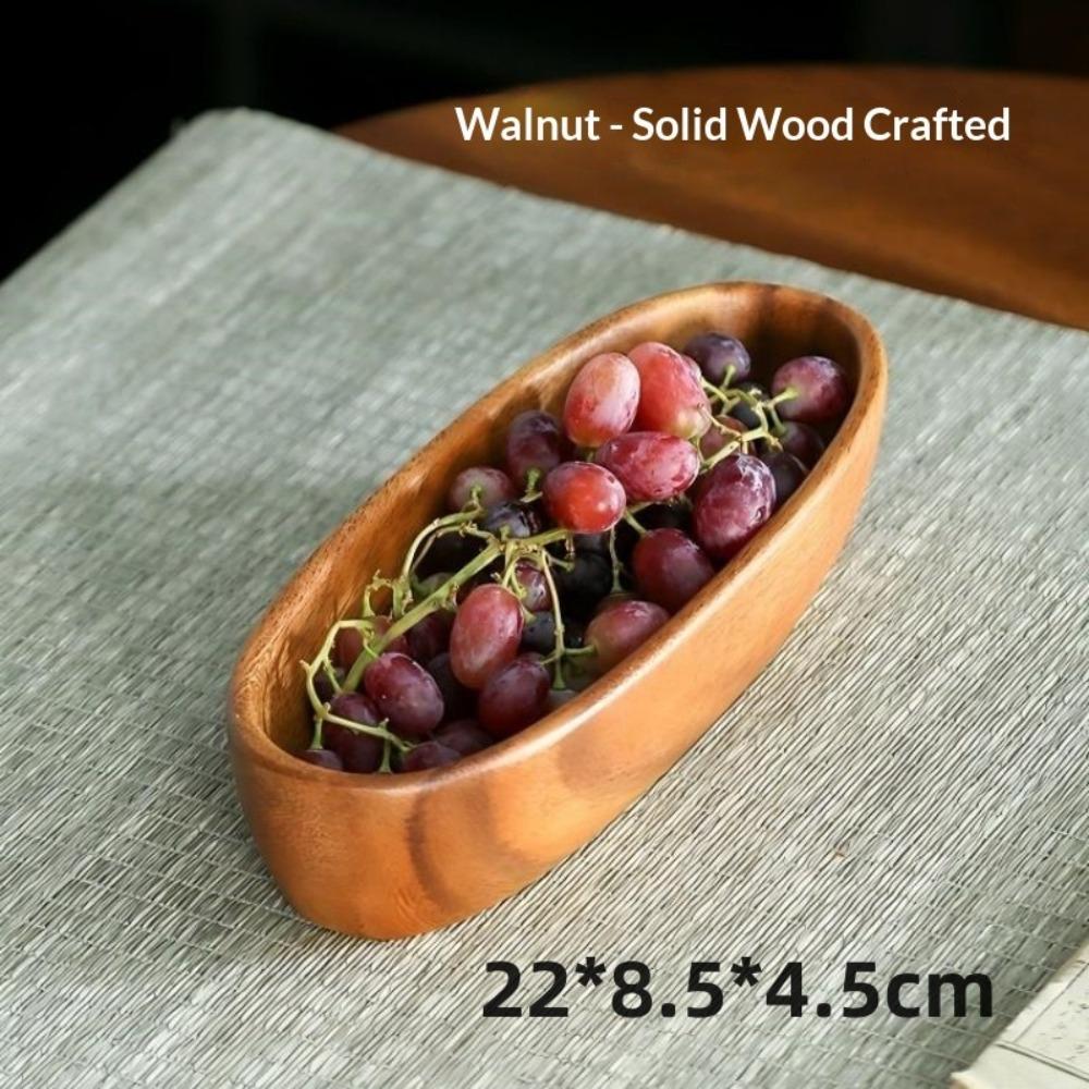 South American Walnut Melon Seeds Plate Japanese Solid Wood Snacks Fruit Dessert Tray Creative Acacia Wood Dessert Plate