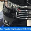 Front Center Grille Racing Grill Strip Molding Trim For Toyota Highlander 2014 2015 Chrome Exterior Accessories Car Styling