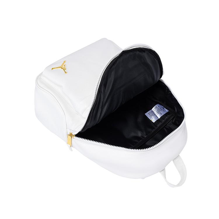 Jordan PU With Leather Backpack Regular Unisex White Gold